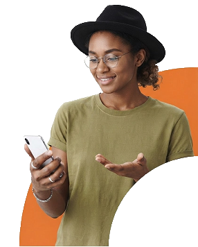 A client checking her balance by phone